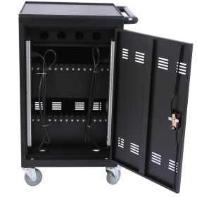 Mobile Charging Cart And Cabinet For Tablets And Laptops, Holds Up To 32 Devices