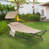 Polyester Chaise Lounge Chair Hammock with Canopy and Storage Bag