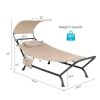 Polyester Chaise Lounge Chair Hammock with Canopy and Storage Bag