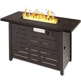 Outdoor Heating Steel LP Gas Propane Fire Pit w/ Auto Ignition (Color: Brown)