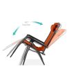 Zero Gravity Folding Reclining Patio Lounge Chair with Canopy Sun Shade