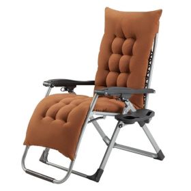 Folding Zero Gravity Chair Recliner with Removable Cushion (Color: Brown)