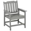 Outsunny Outdoor Dining Chair Plastic Patio Armchair with Armrests Slatted Back for Lawn Garden Poolside