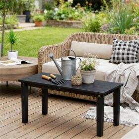 Rectangular dining table, outdoor coffee table, terrace table, garden table (Color: Black)