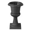 Plastic Urn Planters, 9.8 x 16.5 Inch, 2 Pack Classic Flower Pots Front Porch Planters, Indoor & Outdoor Vase for Wedding, Party, Event, Home