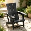 Weatherproof HDPE Outdoor Adirondack Chair, 330LBS Capacity Ergonomic Patio Lounge Chair with Built-in Cup Holder