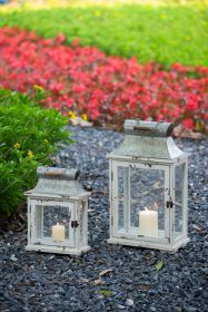 Wooden Candle Lantern Decorative, Hurricane Lantern Holder Decor for Indoor Outdoor, Home Garden Wedding (Color: as Pic)