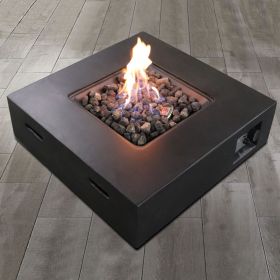 Fiber Reinforced Concrete Propane Gas Fire Pit table (Color: as Pic)