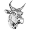 Cow Head Decoration Wall-Mounted Aluminum Silver
