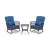 3 Pieces Rocking Bistro Set with 2-Tier Coffee Table