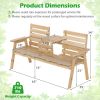 Outdoor Fir Wood Bench with Foldable Middle Table