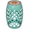 12" Patio Round Side Table, Outdoor Footstool, Garden Mosaic Accent Side Table, Plant Stand