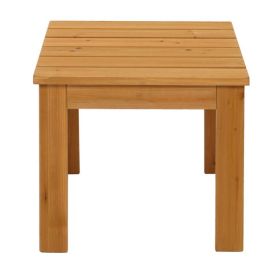 Wooden Square Side End Table Patio Coffee Bistro Table Indoor Outdoor Natural (Color: as picture)
