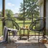 OUTDOOR PATIO WICKER CHAIR,  SET OF 2