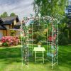 Metal Garden Arch Iron Garden Arbors Gazebo Dia81.3'' x 114.2'' High Birdcage Shape Pergola Pavilion for Wedding Ceremony Outdoor