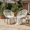 OUTDOOR PATIO WICKER CHAIR,  SET OF 2