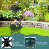 Outdoor Bird Bath Feeder with Flower Planter Pedestal and Solar Lights