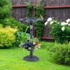 Birdbath with Bird Feeder and Flower Planter for Outdoor Decor