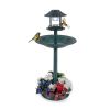 Bird Bath Feeder with Solar Light for Garden Backyard Decor