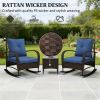 3-piece terrace furniture set, outdoor rocking chair with coffee table, garden set