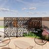 Metal Privacy Screens W3.8Ft X H6Ft Outdoor and Indoor Divider with Free Standing Decorative Privacy Screen for Balcony Patio Garden Room Divider