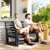Patio Glider Bench w/ HDPE Slatted Double Rocking Chair