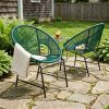 OUTDOOR PATIO WICKER CHAIR,  SET OF 2