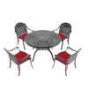 (Cushions In Random Colors)5-Piece Set Of Cast Aluminum Patio Furniture With Cushions