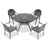 (Cushions In Random Colors)5-Piece Set Of Cast Aluminum Patio Furniture With Cushions