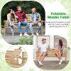Outdoor Fir Wood Bench with Foldable Middle Table