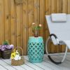 12" Patio Round Side Table, Outdoor Footstool, Garden Mosaic Accent Side Table, Plant Stand