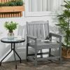 Outsunny Outdoor Dining Chair Plastic Patio Armchair with Armrests Slatted Back for Lawn Garden Poolside