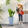 Tall Planters for Outdoor Plants Set of 3, 24 In Taper Planters with Drainage Holes, Rattan Decor Plant Pots