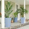 Tall Planters for Outdoor Plants Set of 3, 24 In Taper Planters with Drainage Holes, Rattan Decor Plant Pots